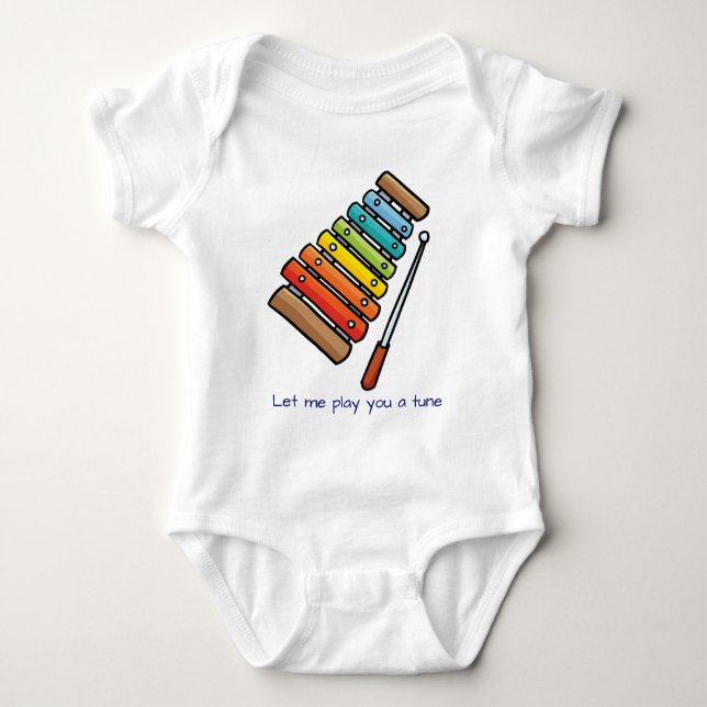 Xylophone Glockenspiel percussion instrument  Baby Bodysuit (Front)