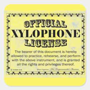 Xylophone License Square Sticker