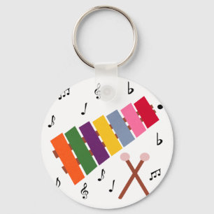 Xylophone Multicolored Musical Instrument Cartoon Key Ring