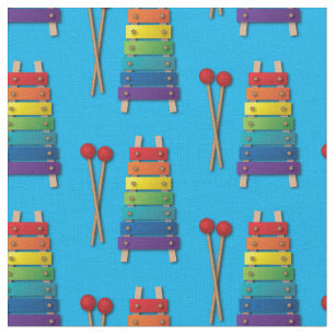 Xylophone Music Rainbow Kids Cute Fabric