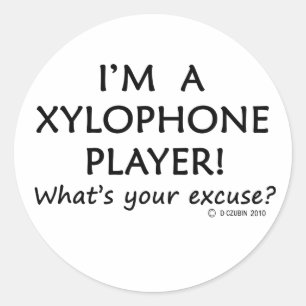 Xylophone Player Excuse Classic Round Sticker