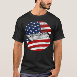 Xylophone USA Flag Xylophonist Percussionist Music T-Shirt