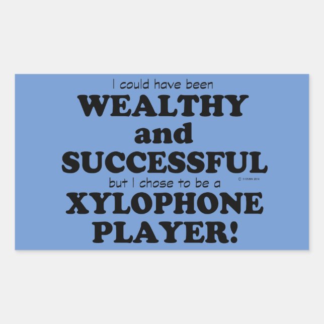 Xylophone Wealthy & Successful Rectangular Sticker (Front)