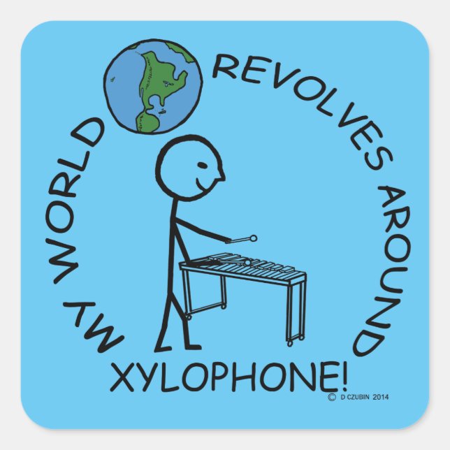 Xylophone - World Revolves Around Square Sticker (Front)
