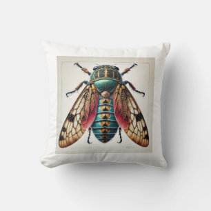 Xylotoles Insect Dorsal View 180724IREF220 - Water Cushion