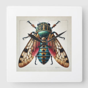 Xylotoles Insect Dorsal View 180724IREF220 - Water Square Wall Clock