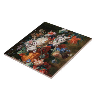 Xzendor7 Bouquet Of Flowers by Jan van Huysum Ceramic Tile