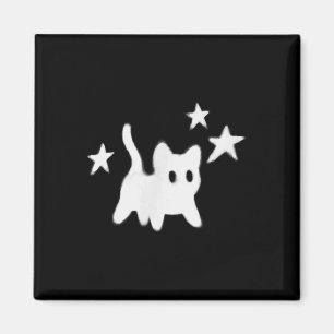 Y2k 90s Scary Tomcat Cat Is Scared Under Starry Magnet