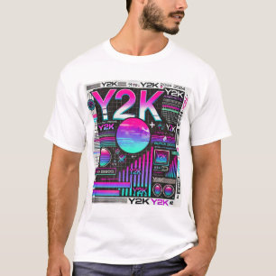 Y2K Aesthetic Retro Tech Men’s T-Shirt - Neon Glit