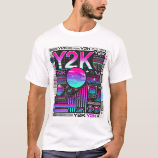 Y2K Aesthetic Retro Tech Men’s T-Shirt - Neon Glit