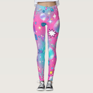 Y2K Aesthetic Seamless Retro Pattern Leggings