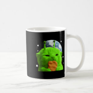Y2K Alien Cat Meme Retro Silly Cat Vintage Space Coffee Mug