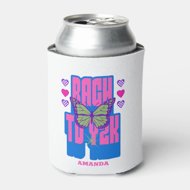 Y2K bachelorette party butterfly Can Cooler (Can Front)