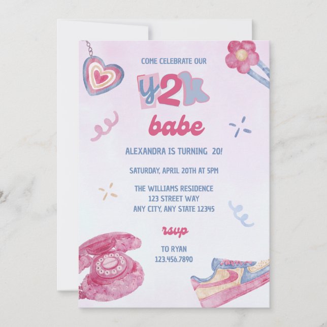 Y2K Birthday Party Invitation (Front)