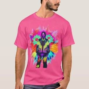 Y2K Bloom: Techwear Meets Luminescent Nature T-Shirt