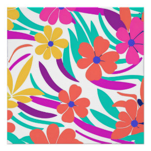 Y2K Bold Wildflower Vibrant Nostalgic Spring Art Poster