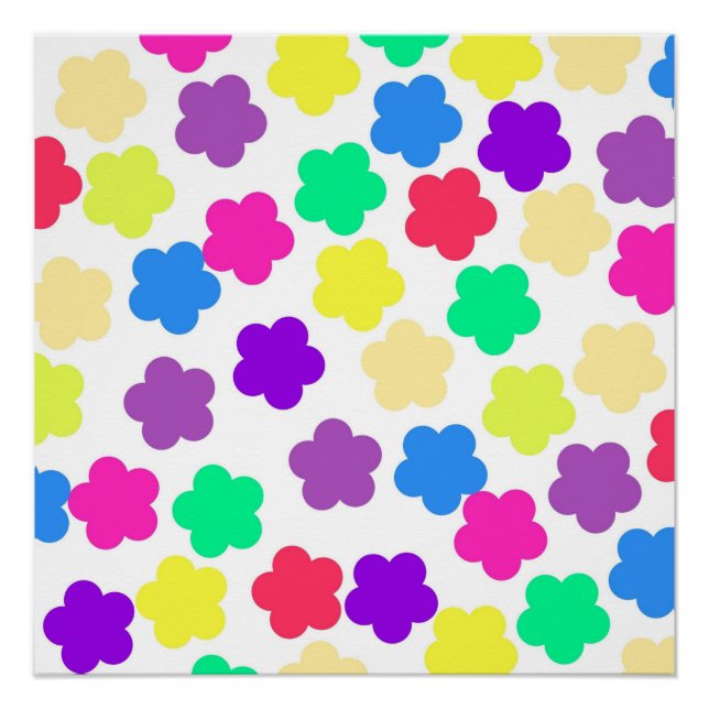 Y2K Bold Wildflower Vibrant Spring Art Poster (Front)