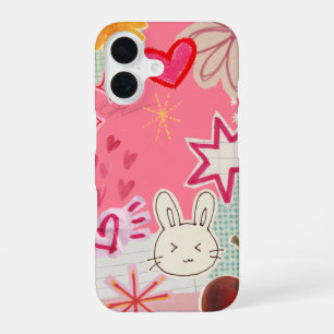 Y2K Bunny, Hearts & Stars Aesthetic iPhone 16 Case