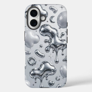 Y2K Chrome Bubble 3D Silver Case