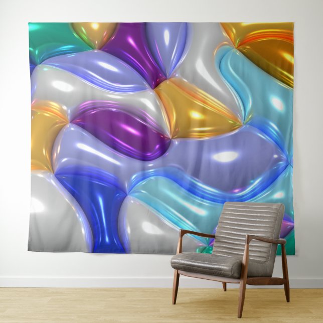 Y2K Colourful Party 90s Star Shot Backdrop  Tapestry (In Situ (Horizontal))