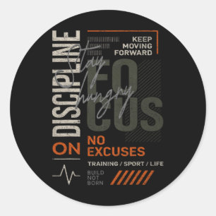 Y2k Fitness Quote Gym Training Discipline Yoga Spo Classic Round Sticker