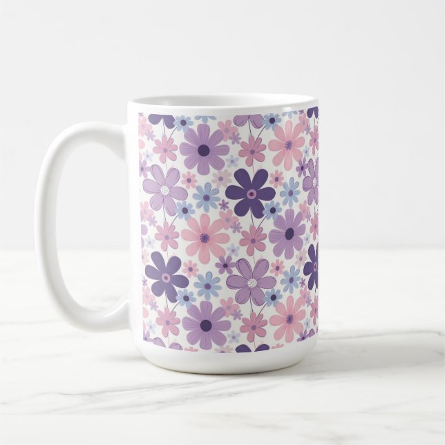 Y2K Flower Pattern Coffee Mug (Left)