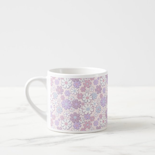 Y2K Flower Pattern Espresso Cup (Left)