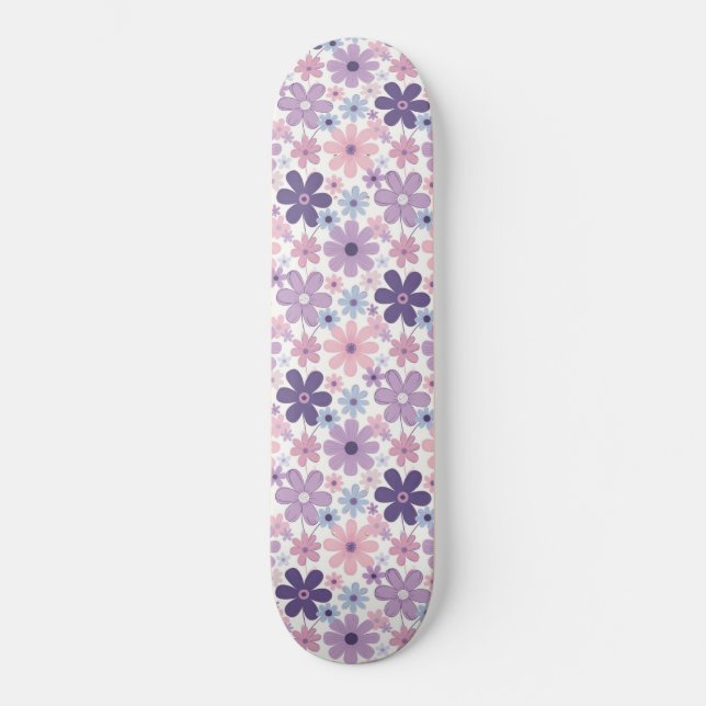 Y2K Flower Pattern Skateboard (Front)