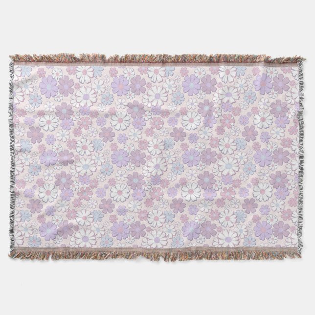 Y2K Flower Pattern Throw Blanket (Front)
