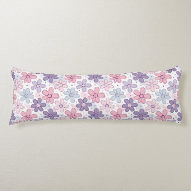 Y2K Flower Seamless Pattern Body Cushion (Front)