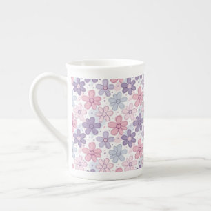 Y2K Flower Seamless Pattern Bone China Mug