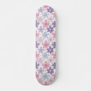 Y2K Flower Seamless Pattern Skateboard