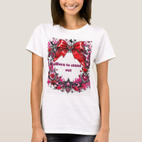 Y2K Glam Girl Red Bow Chrome Hearts Stars Edgy Pin