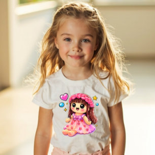 Y2K Kawaii Doll Sticker Style – Cute Girls Toy Pop Toddler T-Shirt