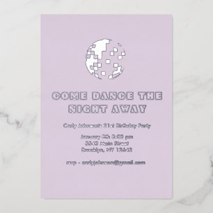 Y2K Metallic Silver Purple Disco 21st Birthday