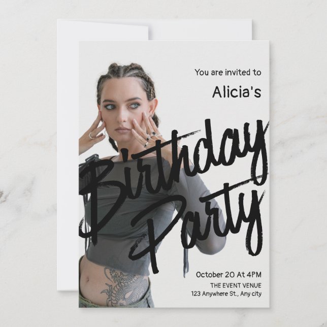 Y2k photo birthday invitation (Front)