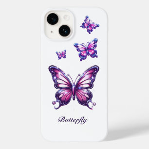 Y2K Pink Chrome Butterfly Phone Case
