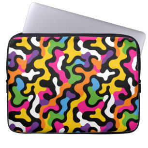y2k Retro Aesthetic Colourful Swirls Funky Pattern Laptop Sleeve