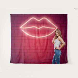 Y2K Retro Neon Lips Party 90s Star Shot Backdrop Tapestry