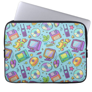 Y2K Retro Tech Aesthetic Padded Laptop Sleeve