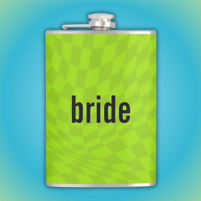 y2k Slime Green Summer Bachelorette Bridal Party Hip Flask (Creator Uploaded)