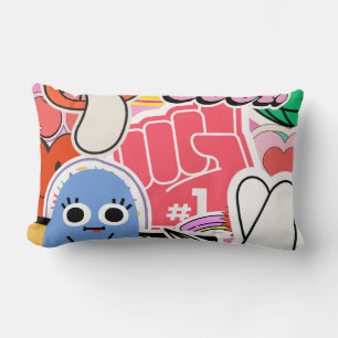 Y2K Stickers Cool Bright Aesthetic Lumbar Cushion