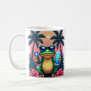 Y2K Tropical Frog Retro Gaming Vaporwave Summer Vi Coffee Mug