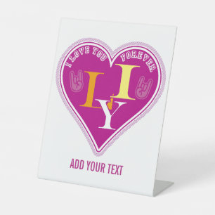 Y2K Vibrant Pink ILY Sign Language Heart Custom