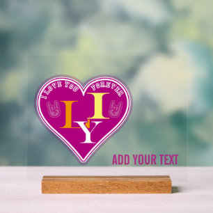 Y2K Vibrant Pink ILY Sign Language Heart Custom