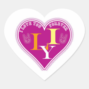 Y2K Vibrant Pink ILY Sign Language Heart Custom Sticker