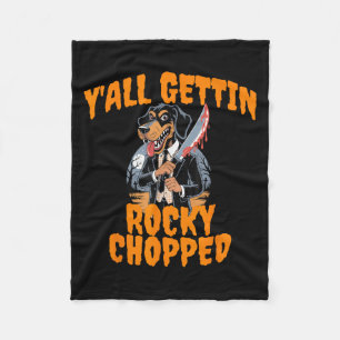 Y’all Gettin Rocky Chopped Tennessee Halloween Cos Fleece Blanket