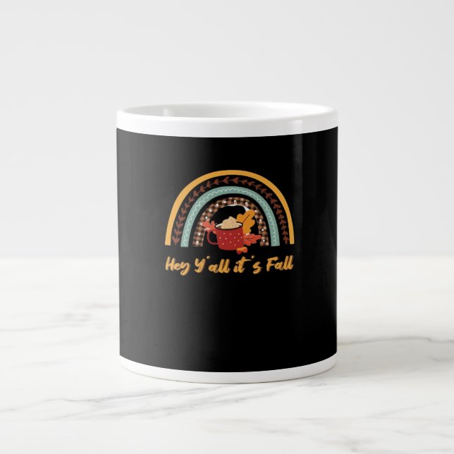 Y’all It’s Fall Y’all Funny Quote Large Coffee Mug (Front)