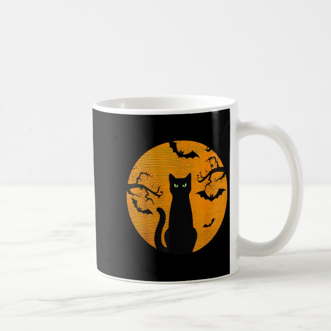 Y Christmas Cat Costume Retro Cat Moon Black Cat  Coffee Mug (Right)