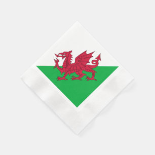 Y Ddraig Goch: Welsh Flag Coined Cocktail Napkins